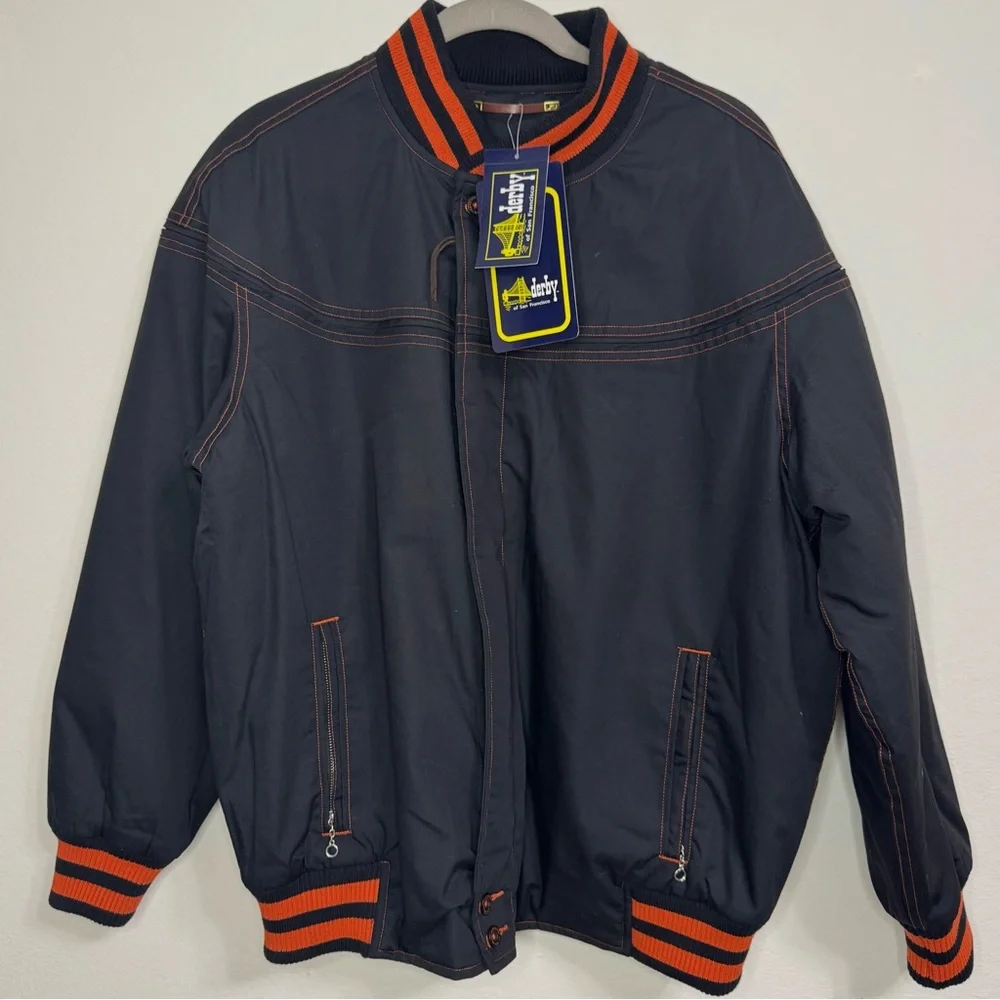 NWT Derby of San Francisco The Classic 300 Jacket sz Large Black Orange Giants - Picture 1 of 9